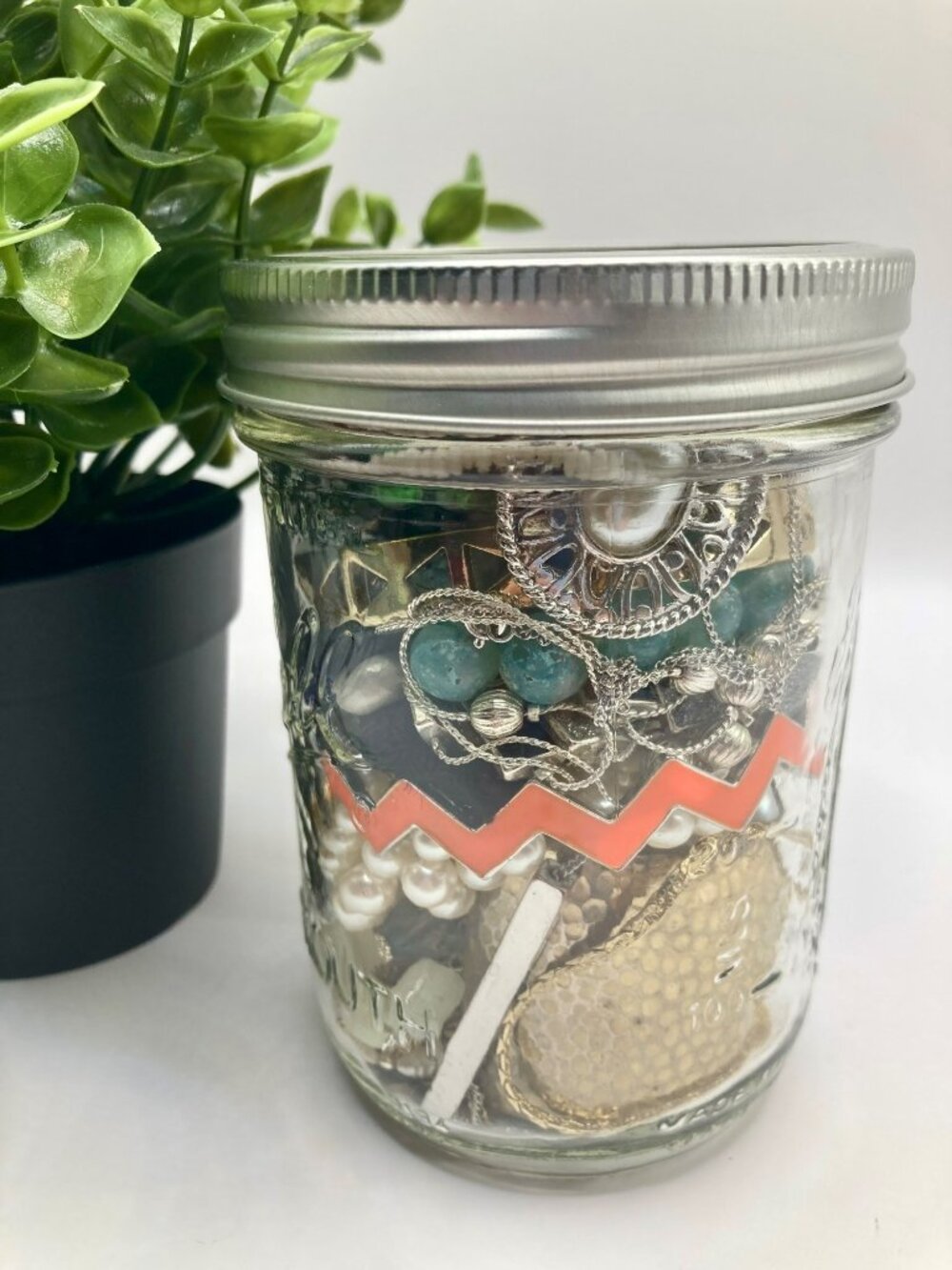 Vintage and Contemporary Mystery Jewelry Jar- Good Condition -4